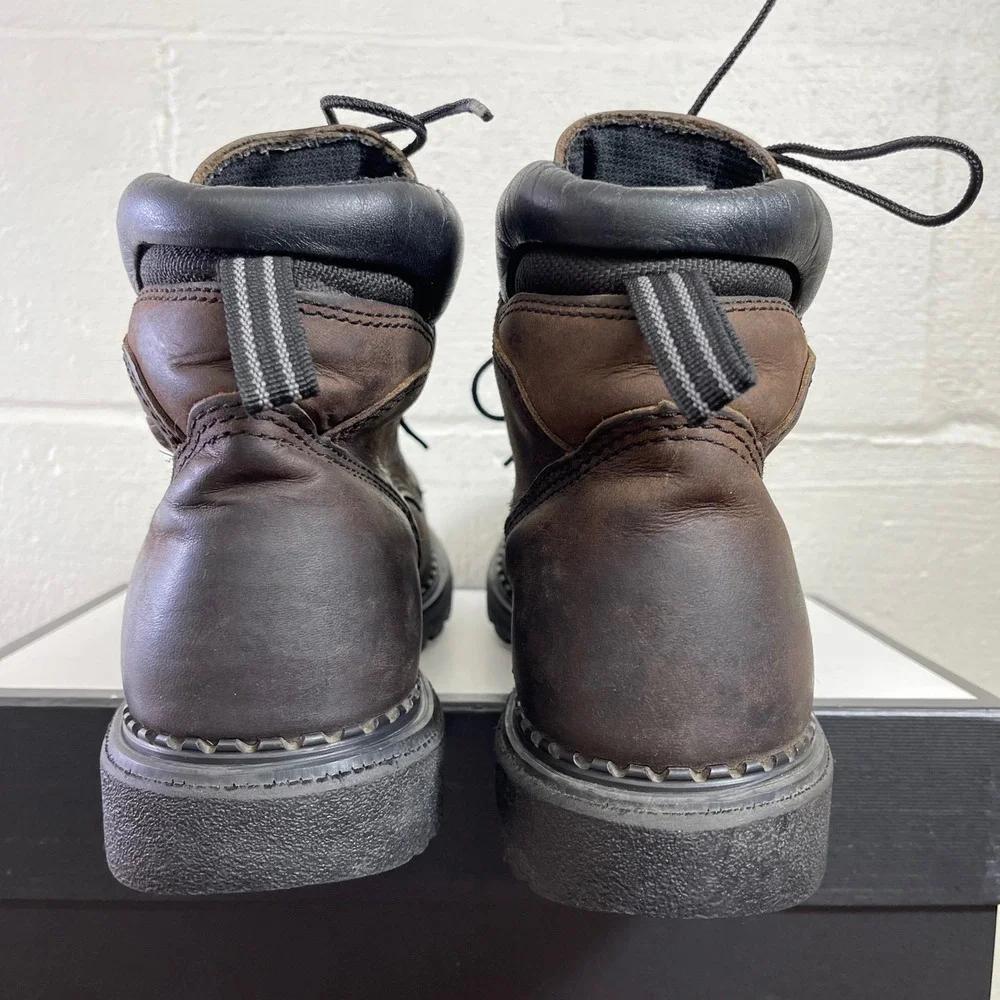RED WING 4406 Steel Toe Brown Leather Work Boots Waterproof Men's US 9 D/8 UK